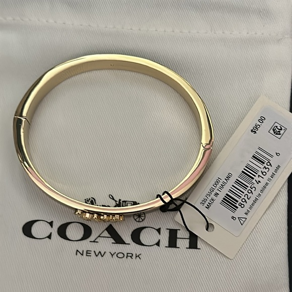 Coach gold and black horse and carriage hinged bangle - Picture 4 of 4